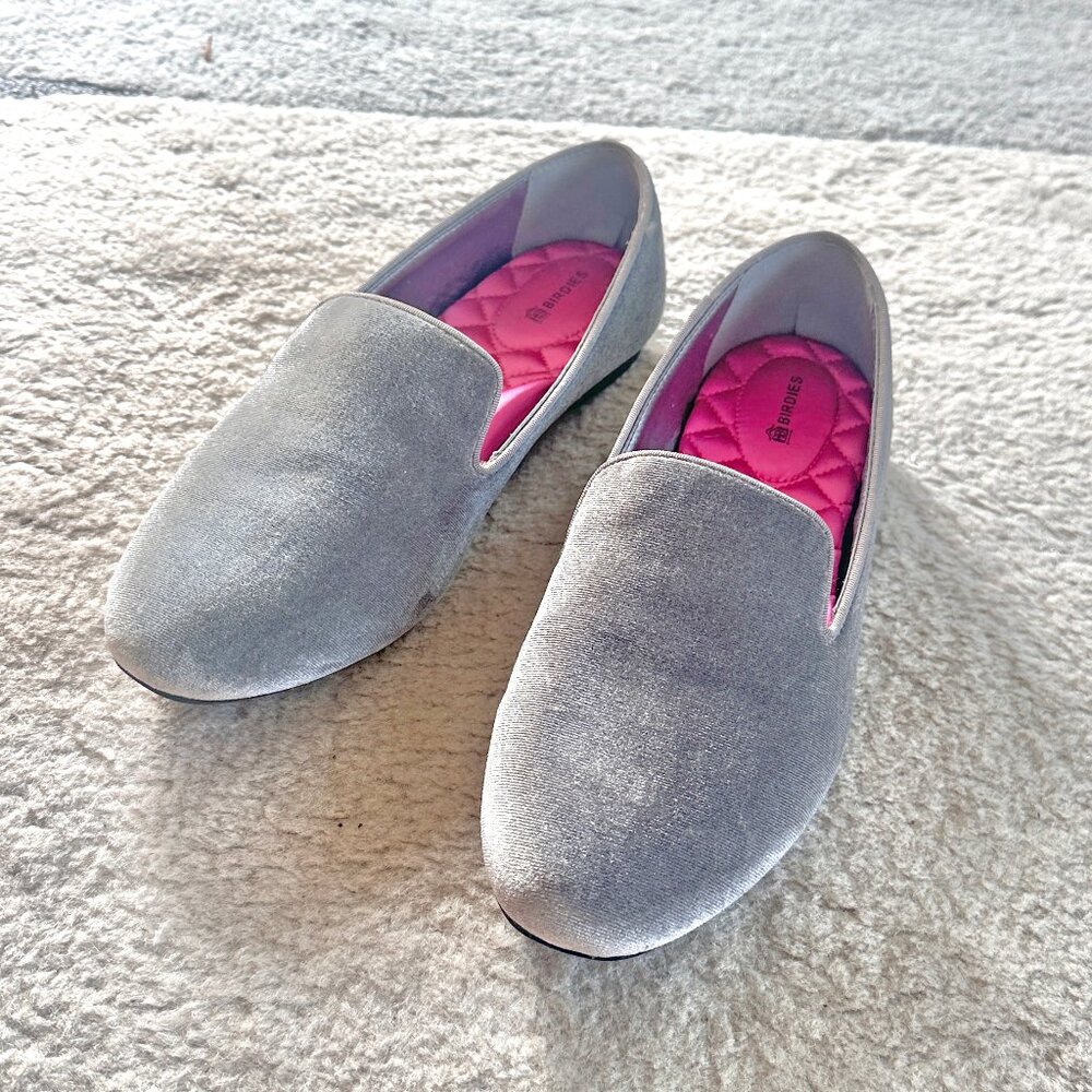 Birdies Starling Velvet Grey Flats, Sz 9 EUC